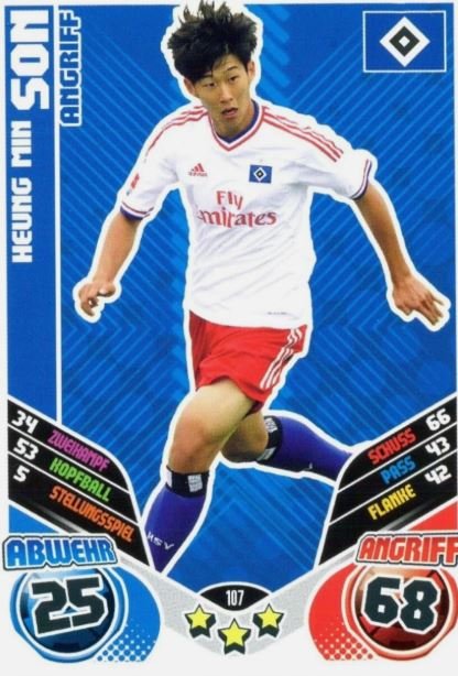 손흥민 2011-12 Topps Match Attax 분데스리가 루키카드 107번